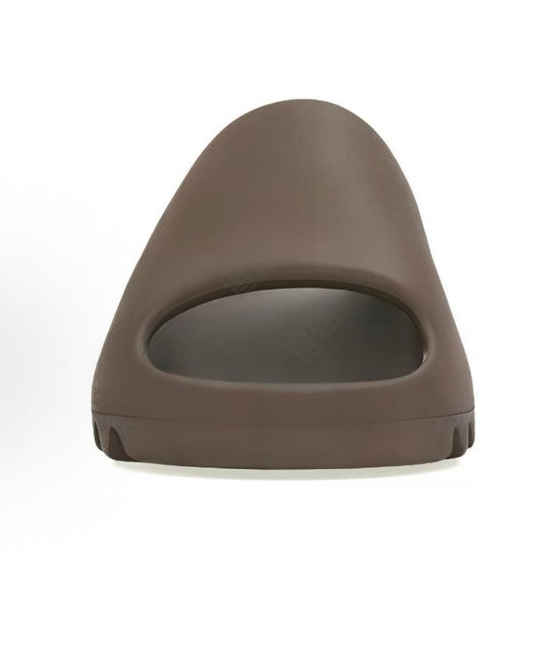 ADIDAS YEEZY Коричневые резиновые шлепанцы, фото 3