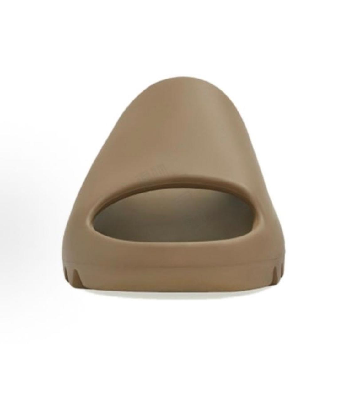 ADIDAS YEEZY Бежевые резиновые шлепанцы, фото 3