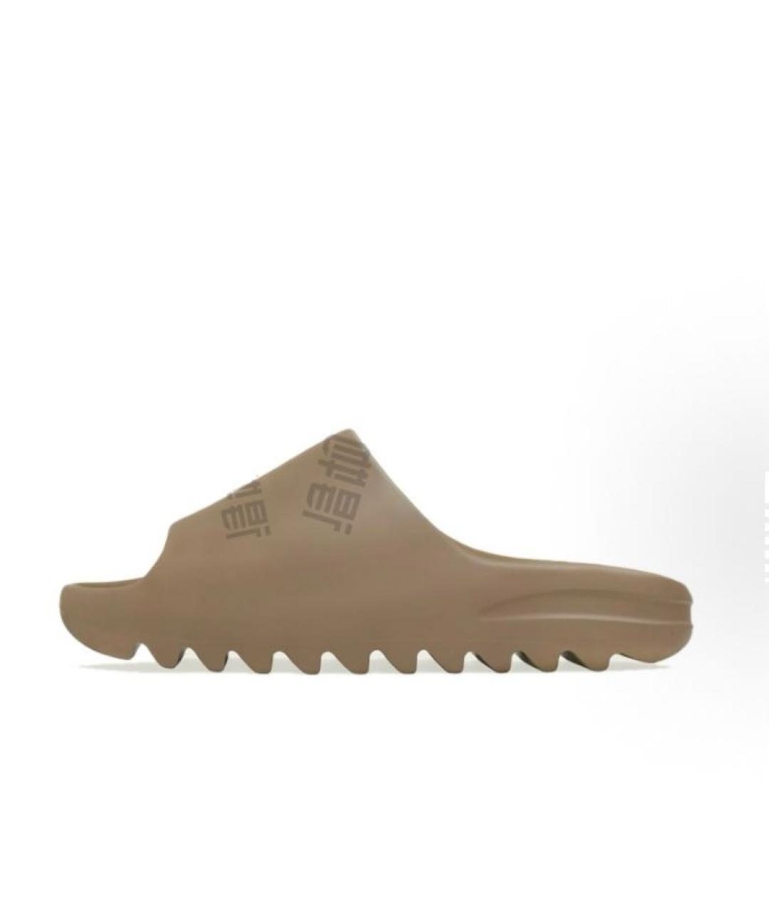 ADIDAS YEEZY Бежевые резиновые шлепанцы, фото 2