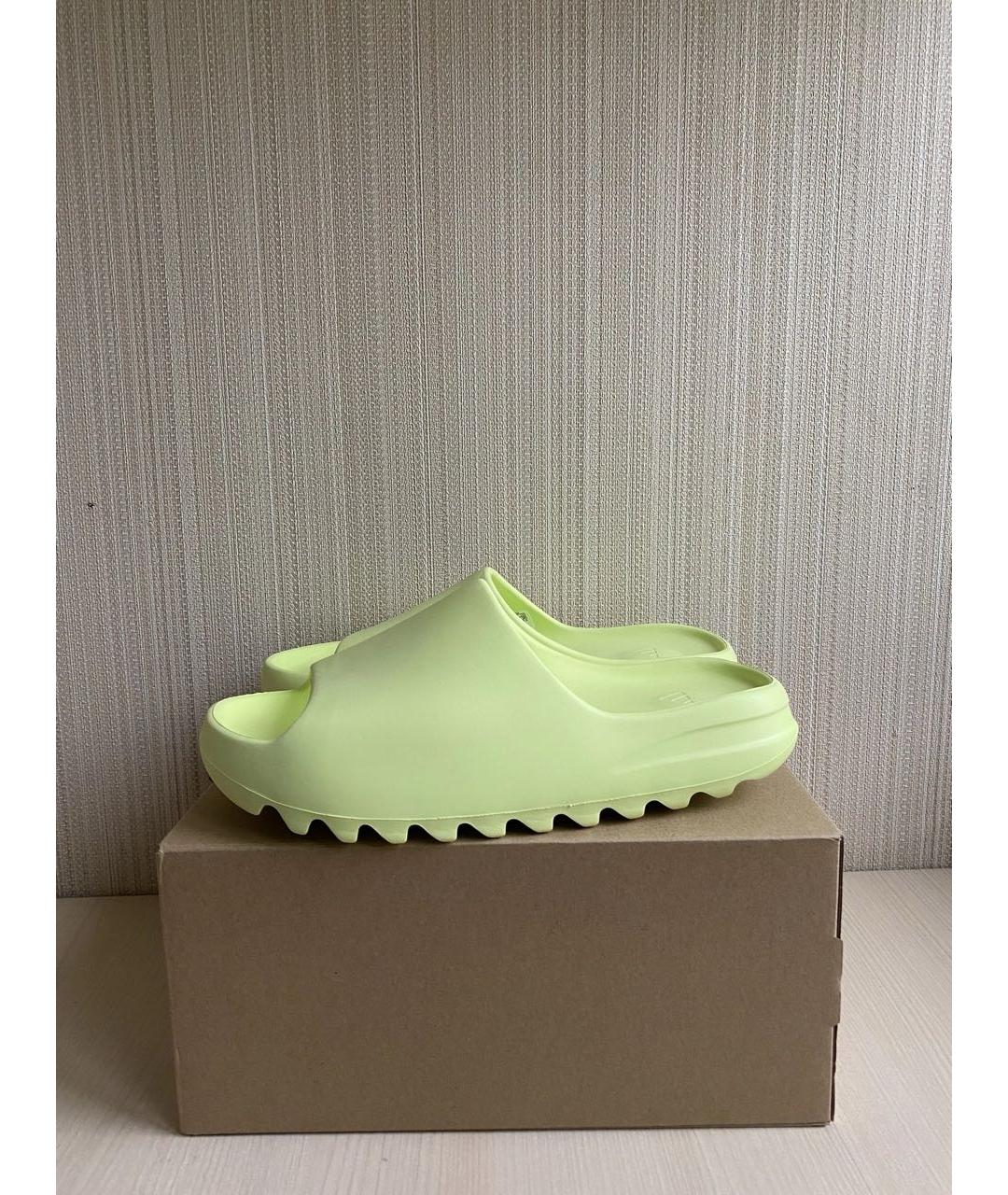 ADIDAS YEEZY Желтые резиновые шлепанцы, фото 4