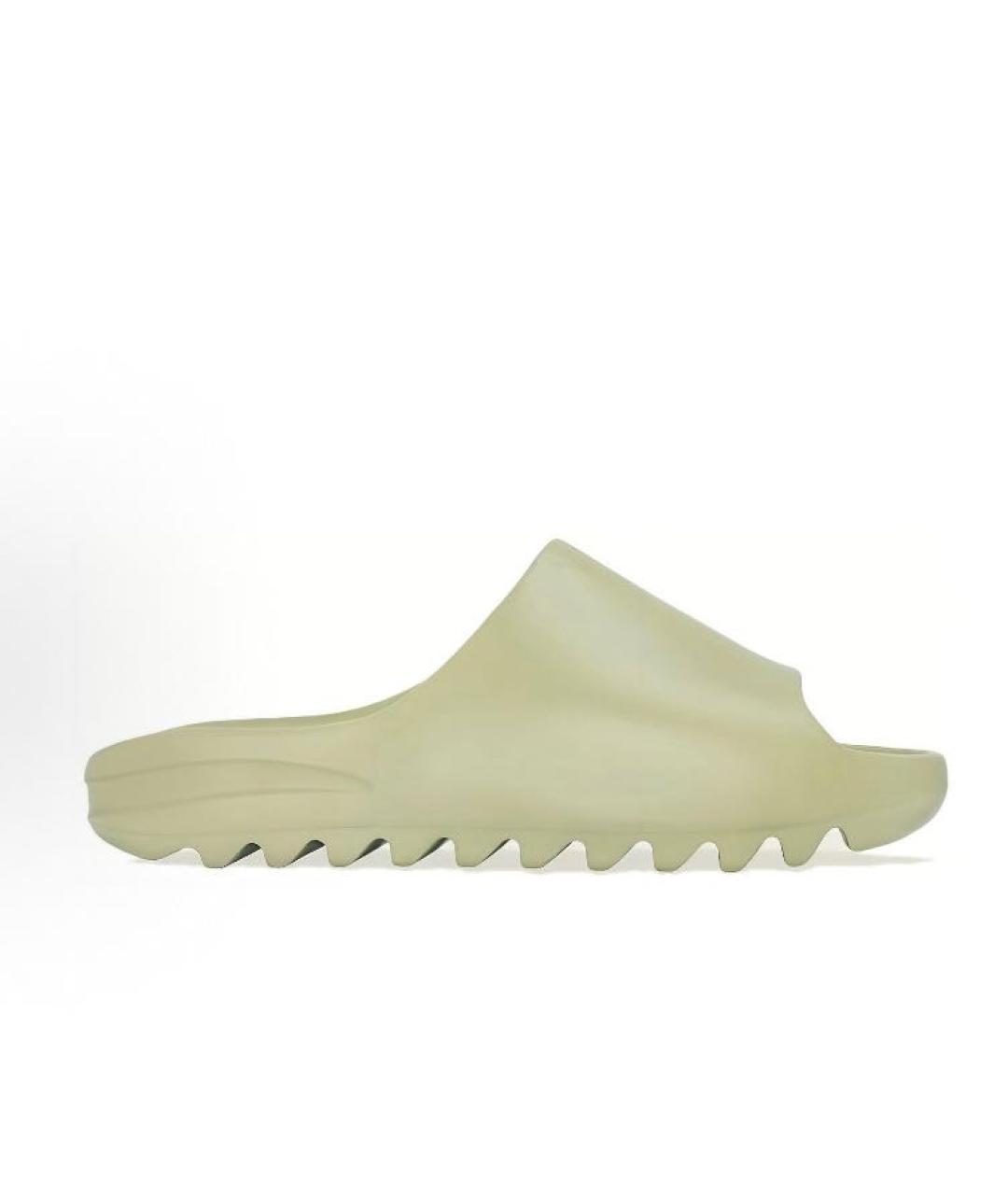 ADIDAS YEEZY Зеленые резиновые шлепанцы, фото 6