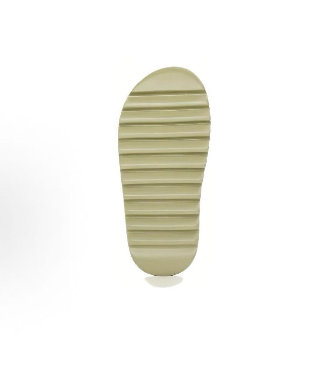 ADIDAS YEEZY Зеленые резиновые шлепанцы, фото 5