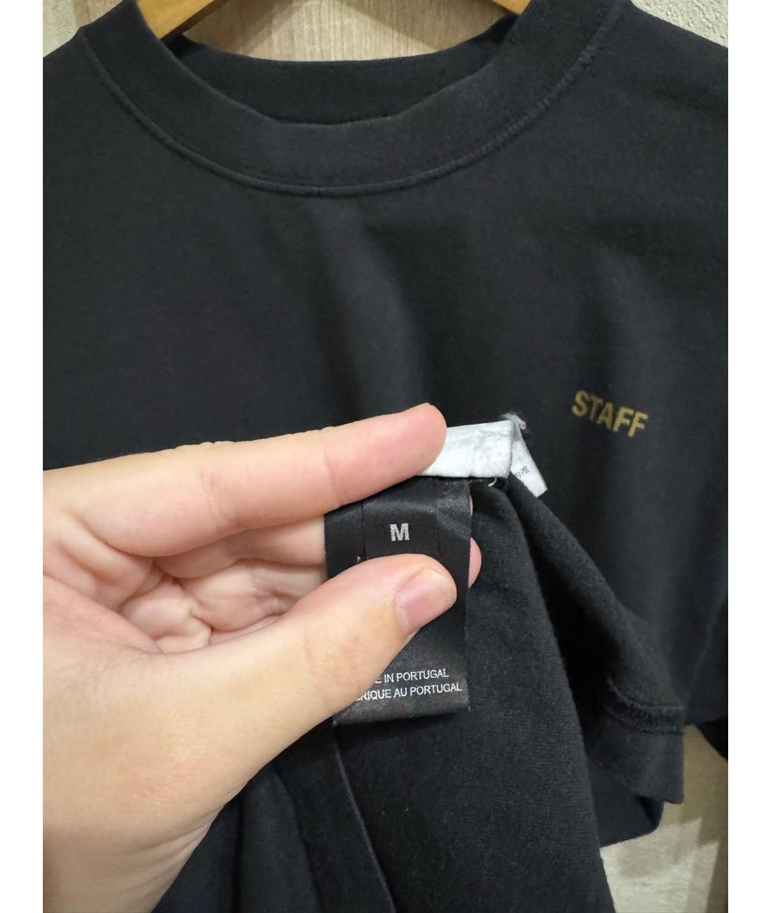 VETEMENTS Черная хлопковая футболка, фото 4