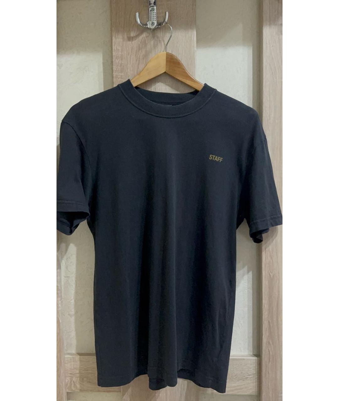 VETEMENTS Черная хлопковая футболка, фото 5