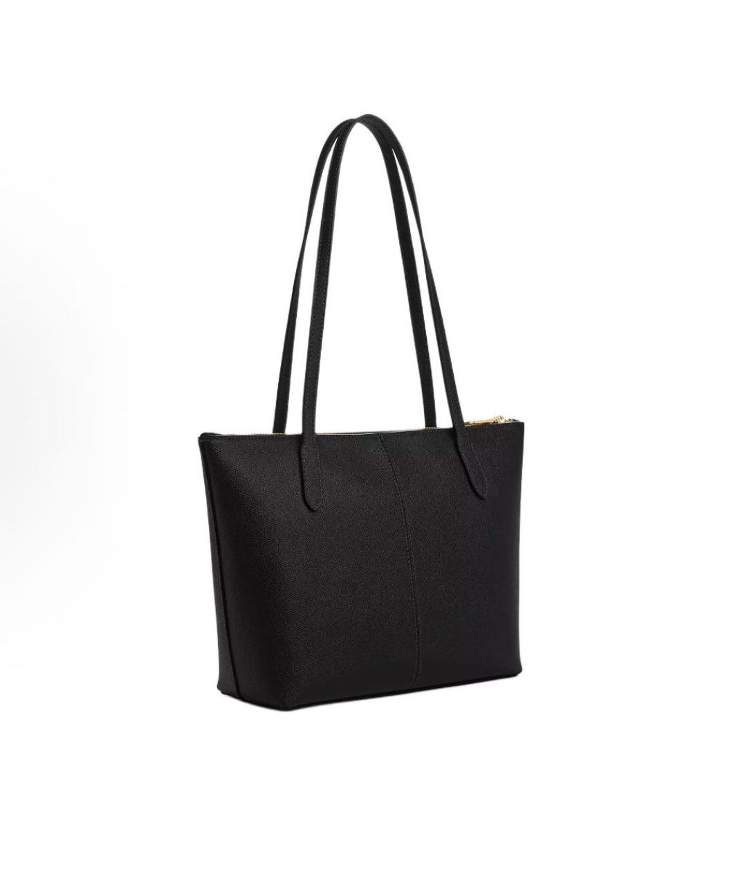 COACH Черная кожаная сумка тоут, фото 2