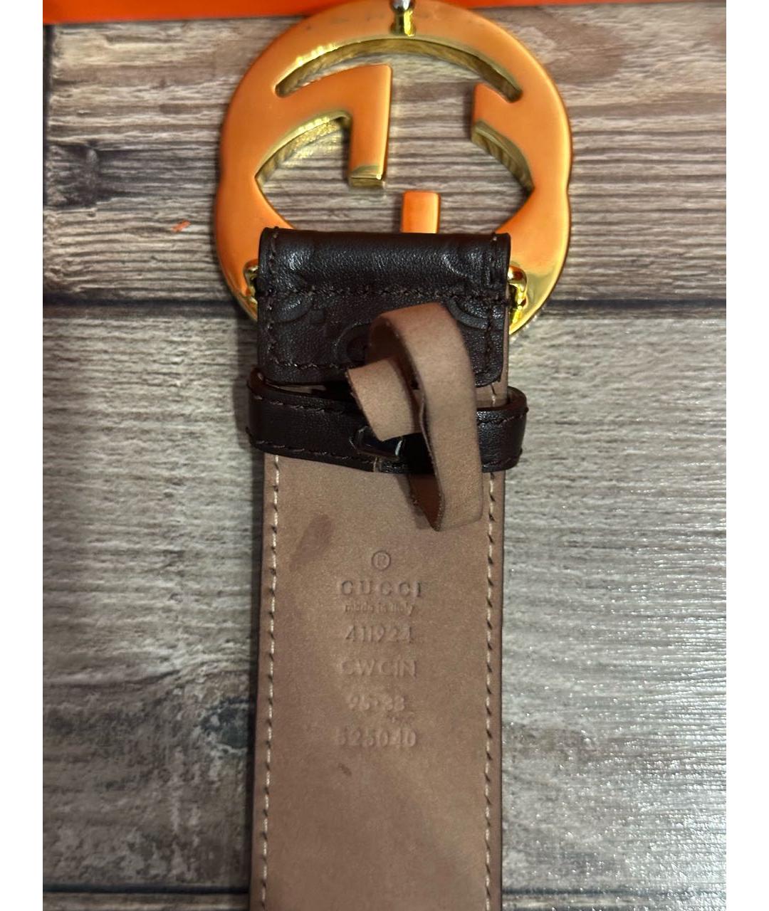 GUCCI Коричневый кожаный ремень, фото 5