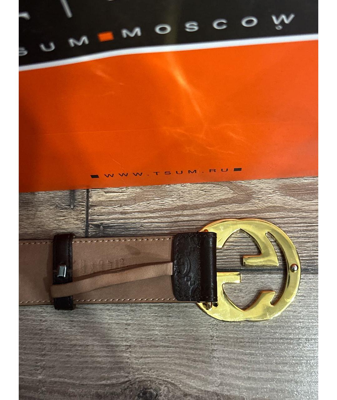 GUCCI Коричневый кожаный ремень, фото 4
