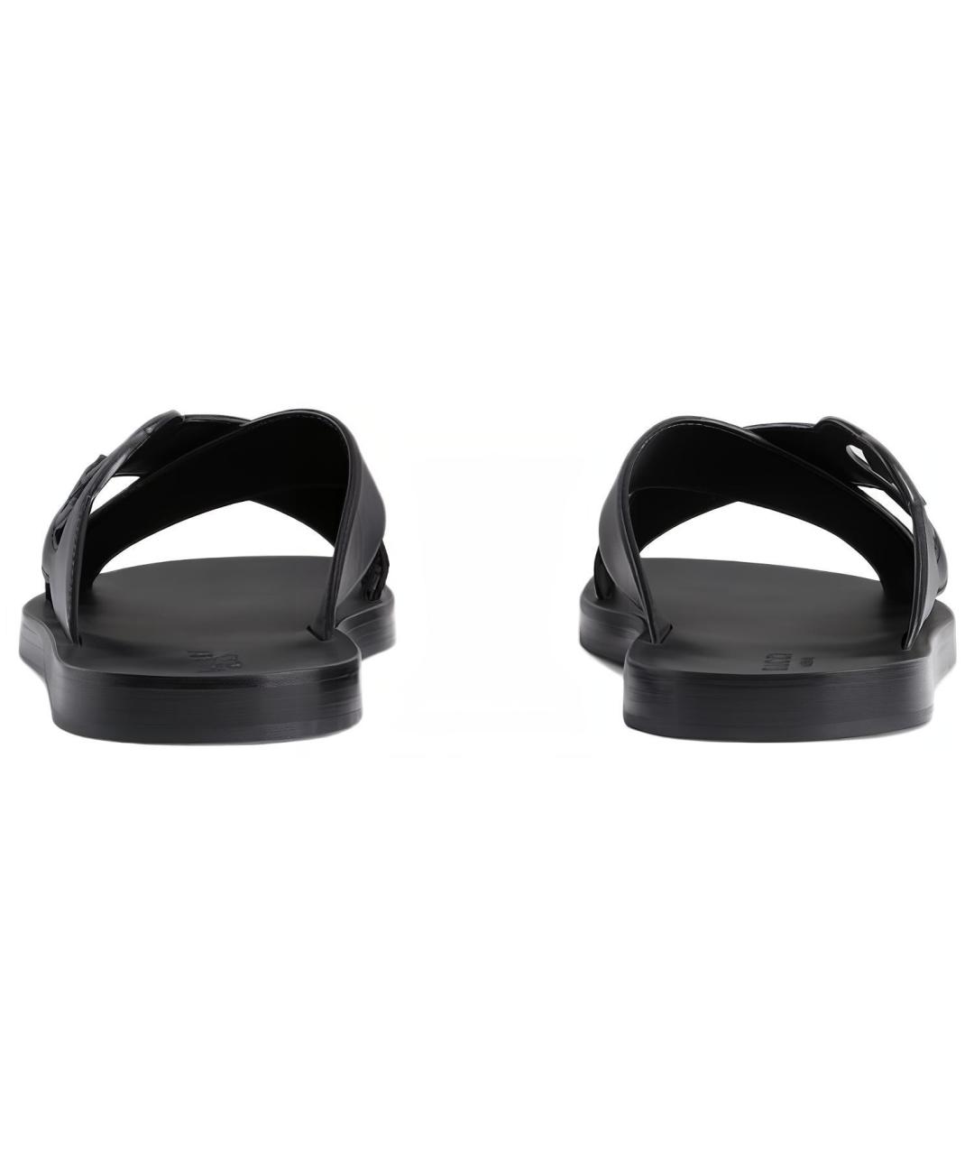 GUCCI Черные кожаные сандалии, фото 4