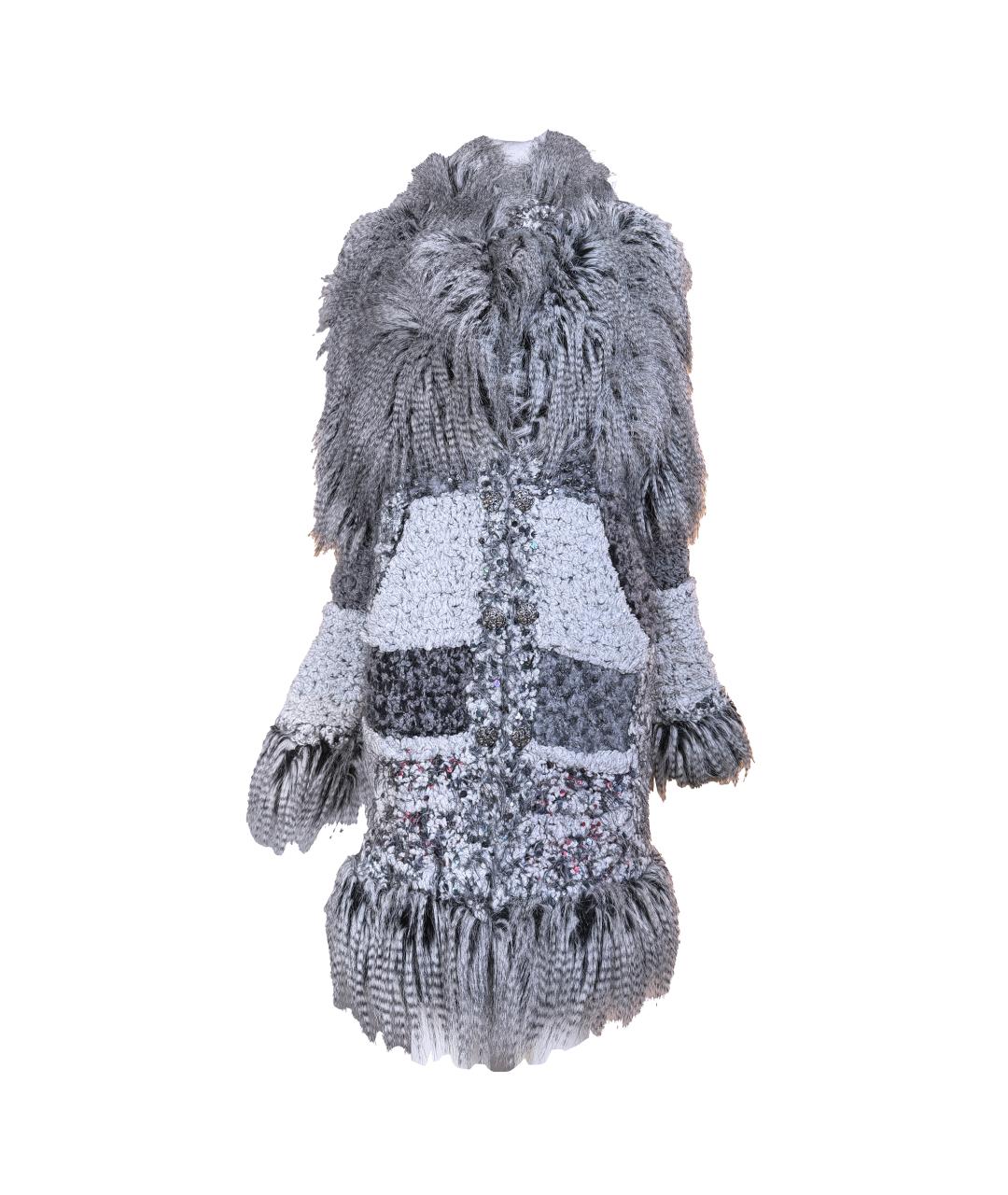 CHANEL Серое твидовое пальто, фото 1