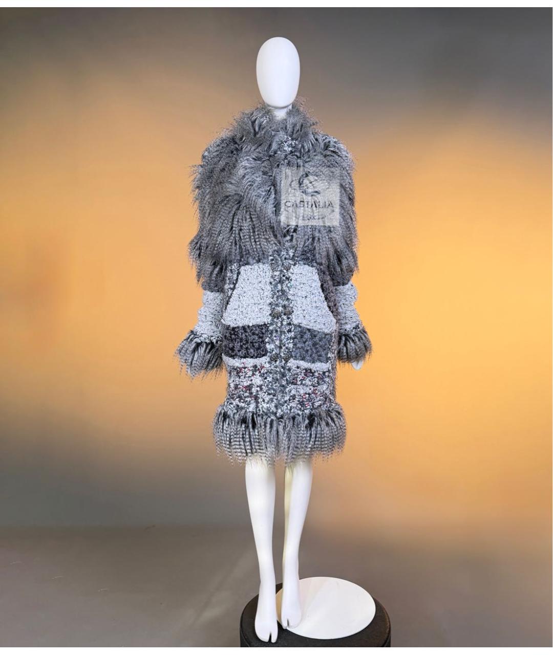 CHANEL Серое твидовое пальто, фото 5