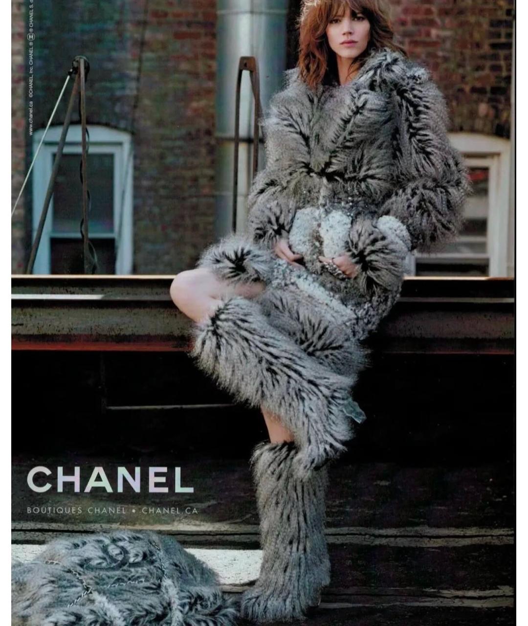 CHANEL Серое твидовое пальто, фото 4