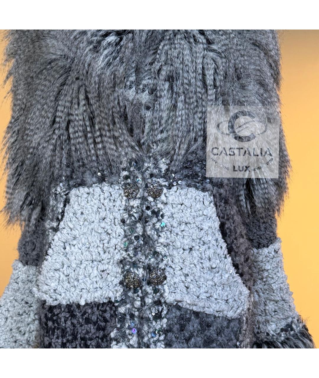 CHANEL Серое твидовое пальто, фото 7