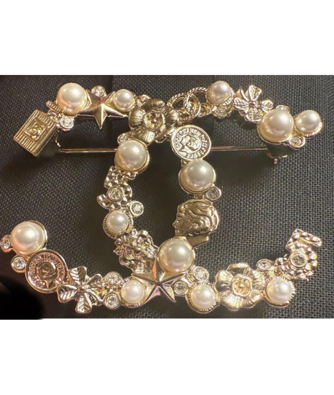 CHANEL Золотая металлическая булавка / брошь, фото 4