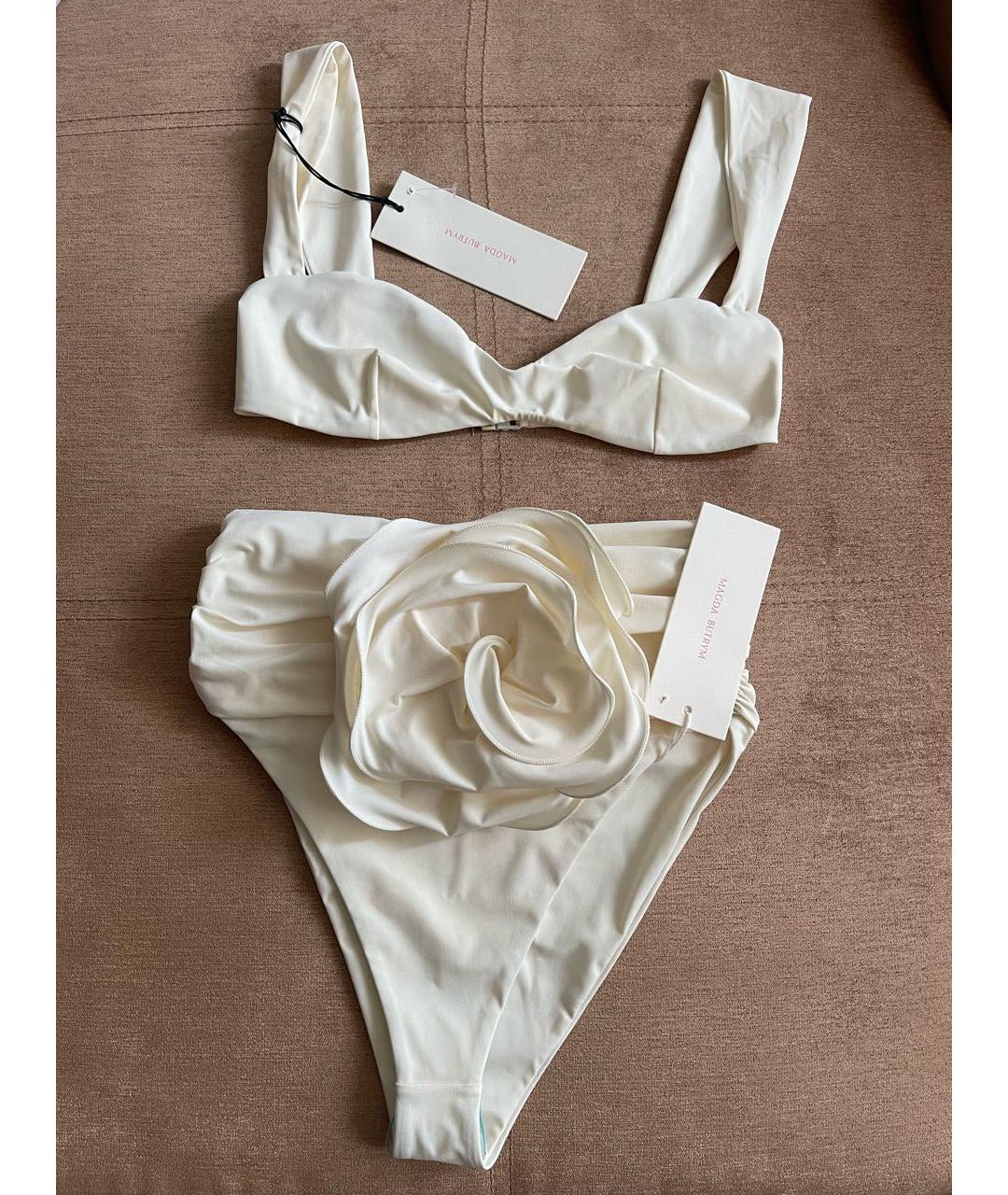 MAGDA BUTRYM Белый полиэстеровый купальник, фото 6