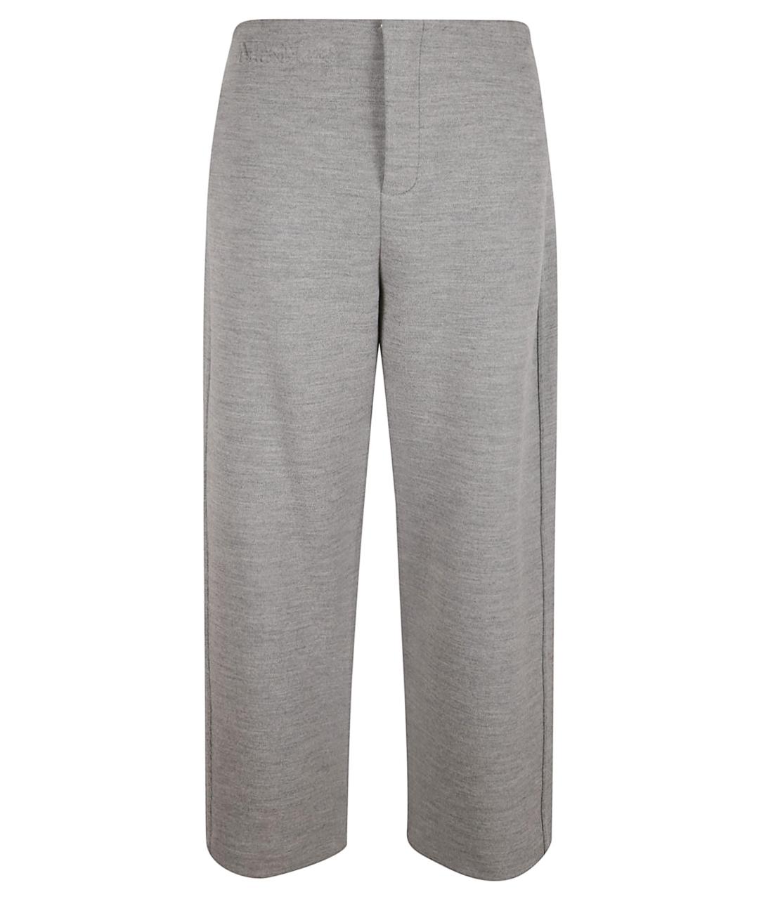 MAX MARA Серые шерстяные прямые брюки, фото 3