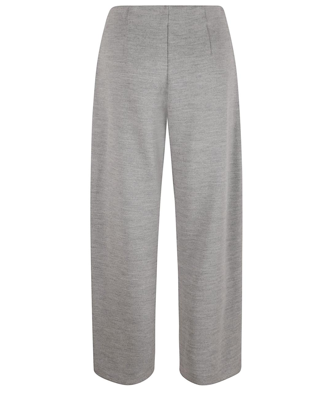 MAX MARA Серые шерстяные прямые брюки, фото 1