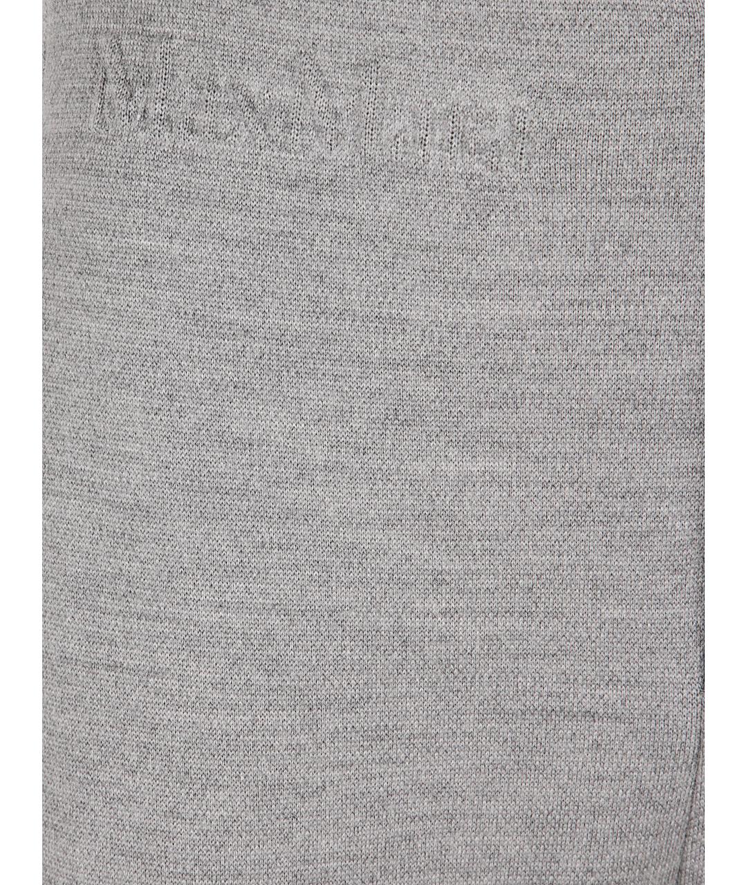 MAX MARA Серые шерстяные прямые брюки, фото 2