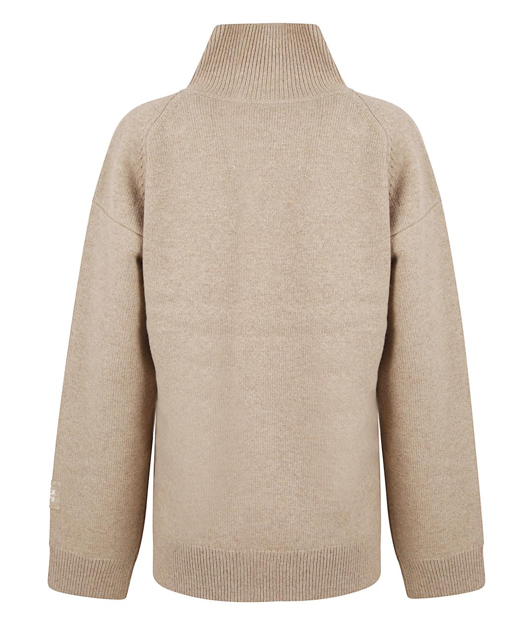 TORY BURCH Бежевый шерстяной джемпер / свитер, фото 3