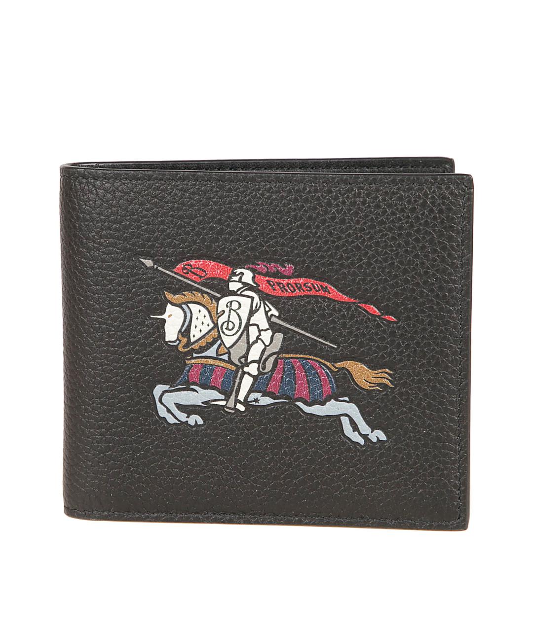 BURBERRY Черный кожаный кошелек, фото 1