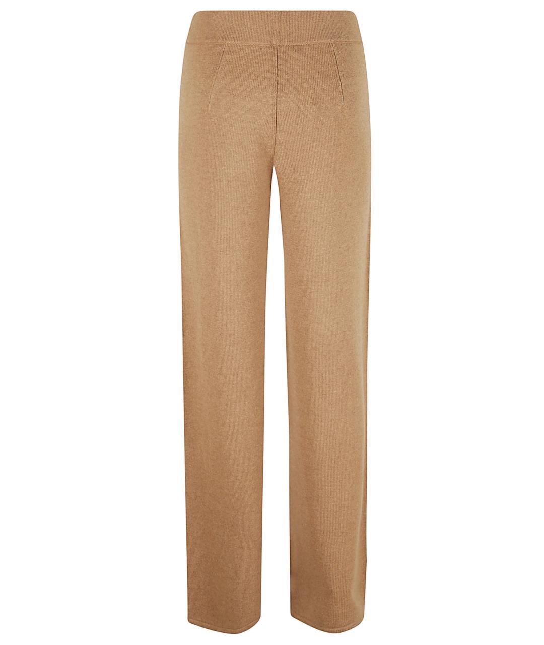 MAX MARA STUDIO Коричневые шерстяные прямые брюки, фото 3