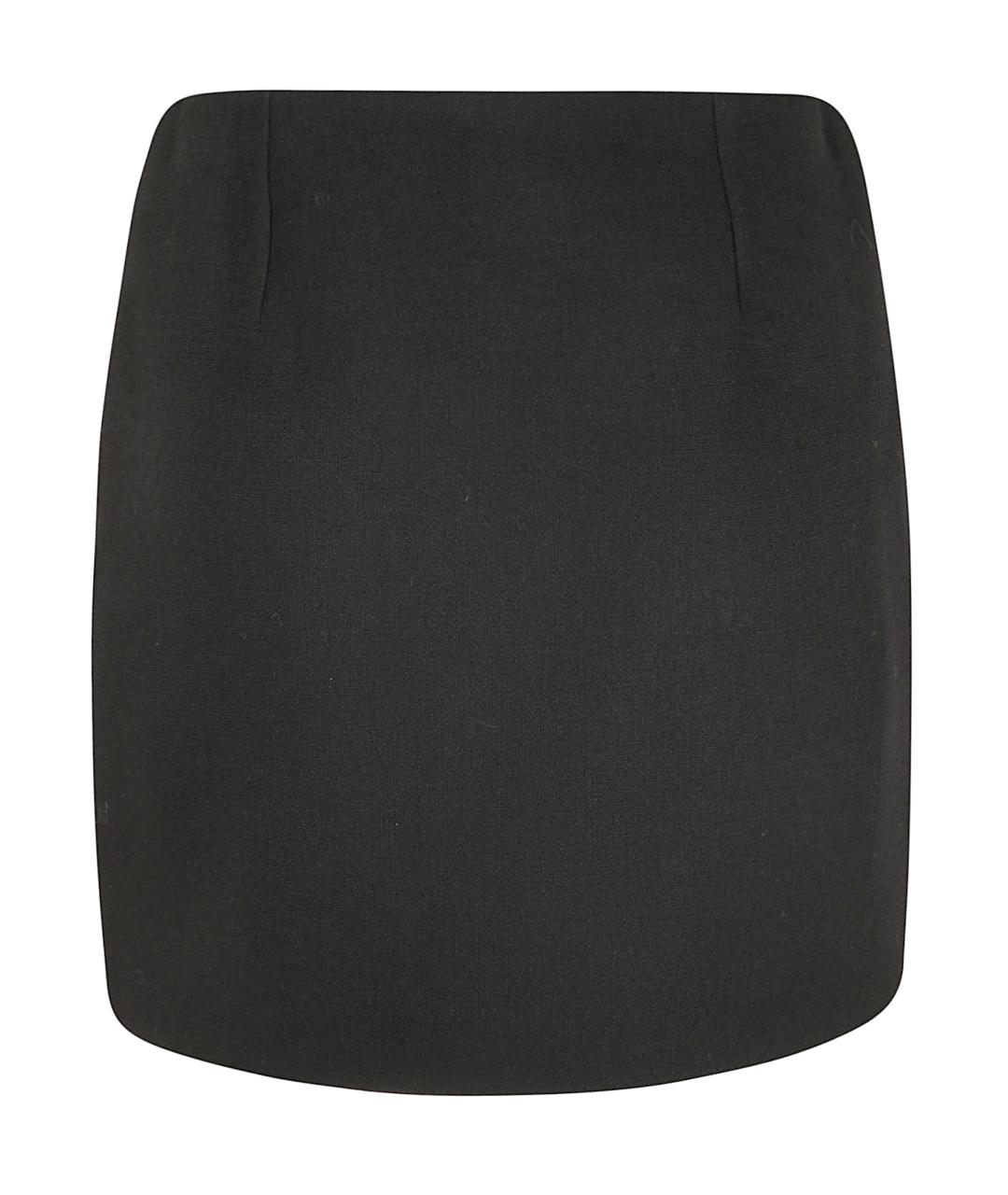 VERSACE Черная шерстяная юбка мини, фото 3