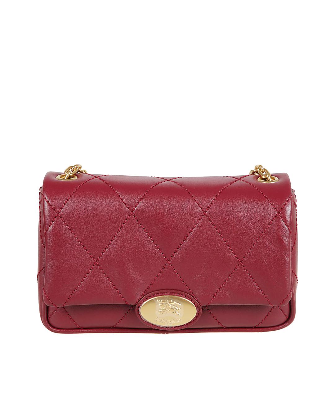 BURBERRY Красная кожаная сумка через плечо, фото 1