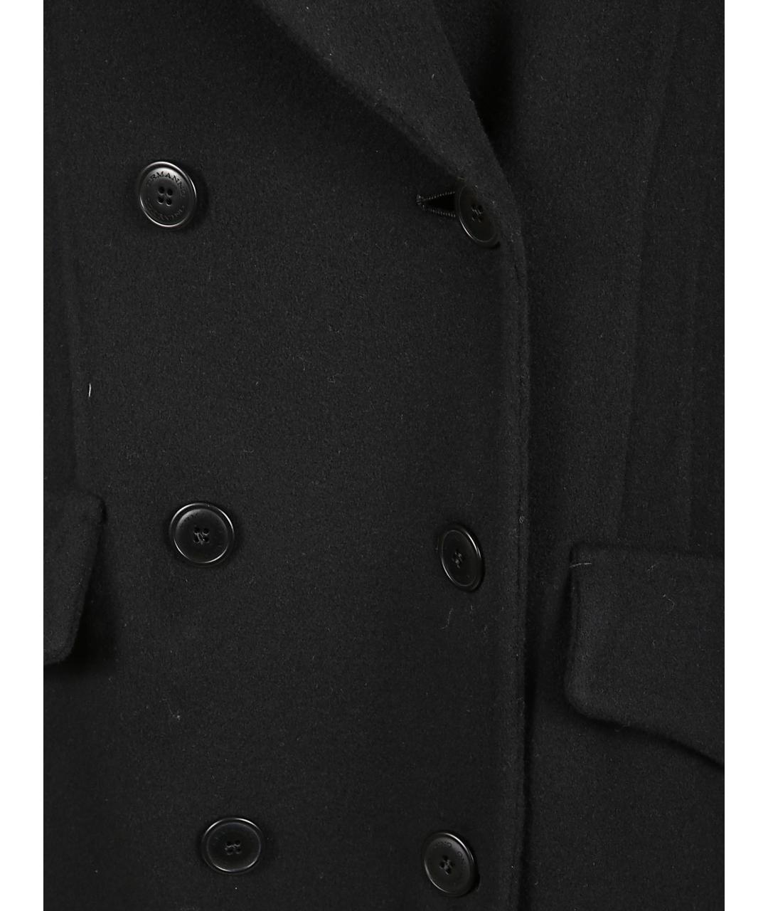 ERMANNO SCERVINO Черное шерстяное пальто, фото 2