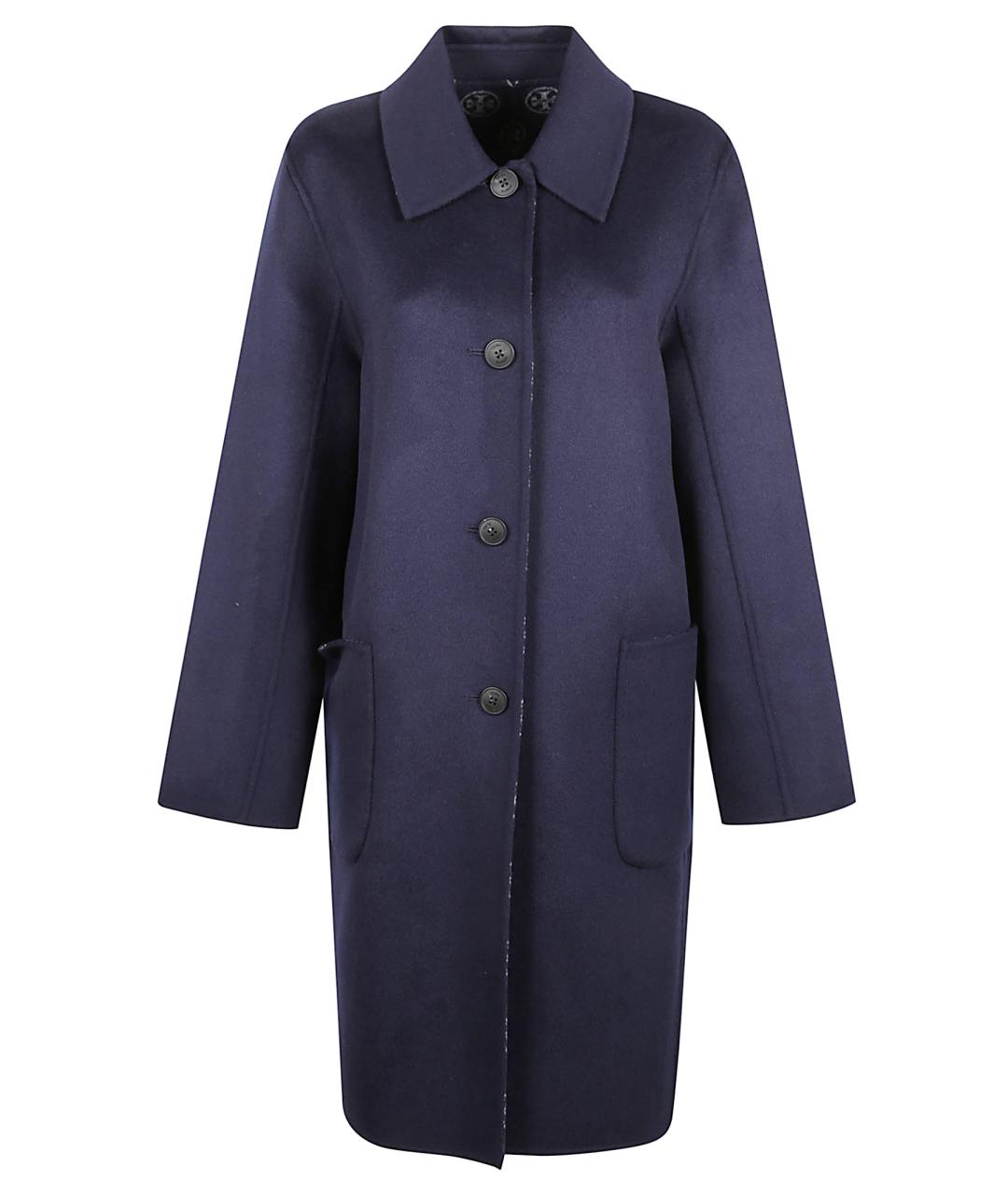 TORY BURCH Темно-синее шерстяное пальто, фото 1