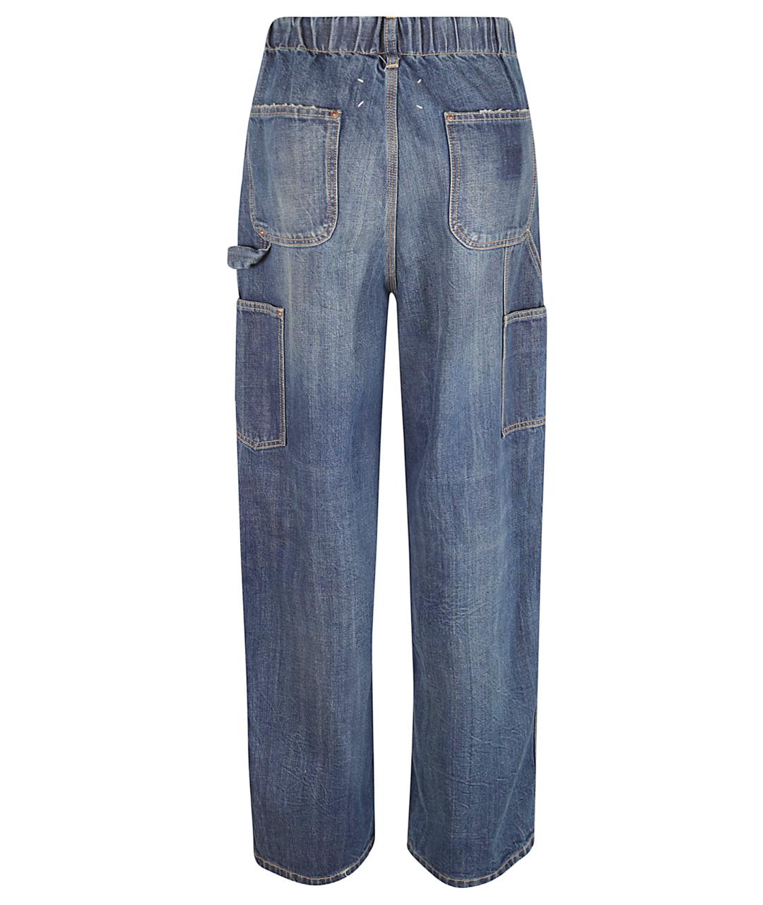 MAISON MARGIELA Синие хлопковые прямые джинсы, фото 3