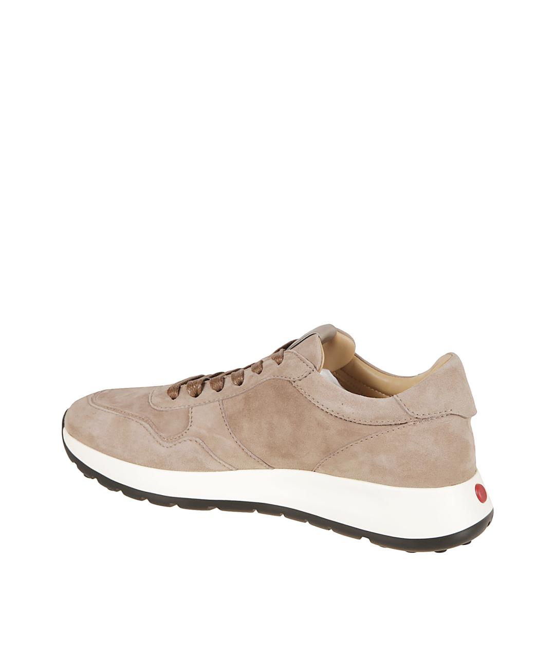 TOD'S Бежевые замшевые низкие кроссовки / кеды, фото 3