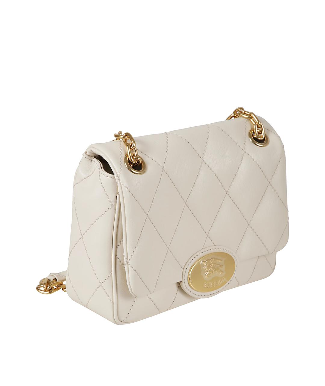 BURBERRY Белая кожаная сумка через плечо, фото 3