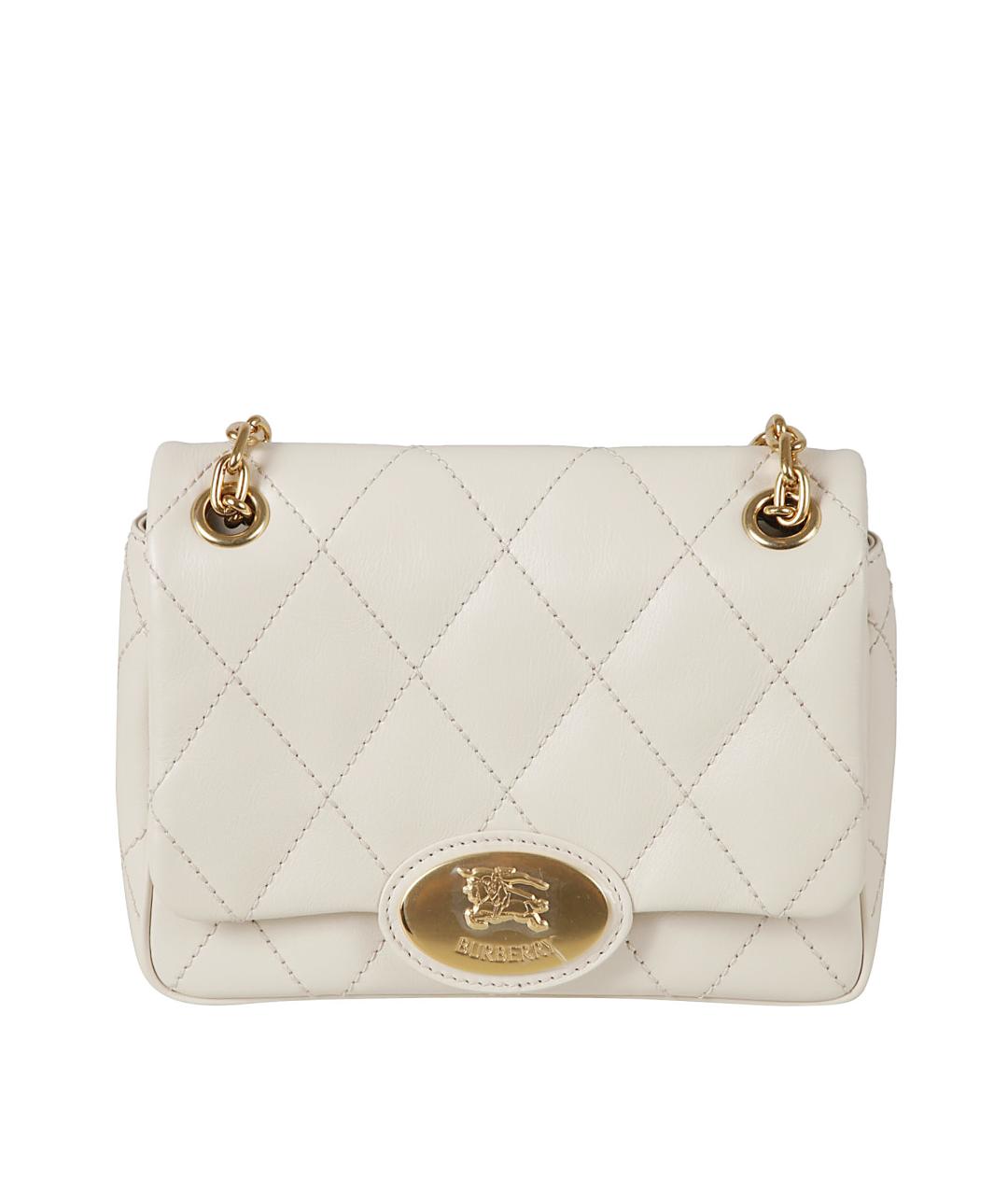 BURBERRY Белая кожаная сумка через плечо, фото 1