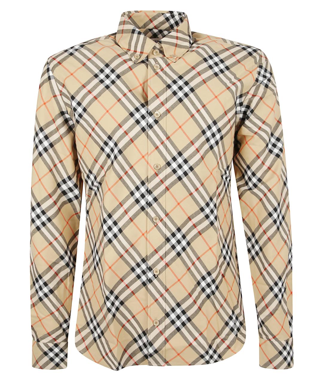 BURBERRY Бежевая хлопковая кэжуал рубашка, фото 1