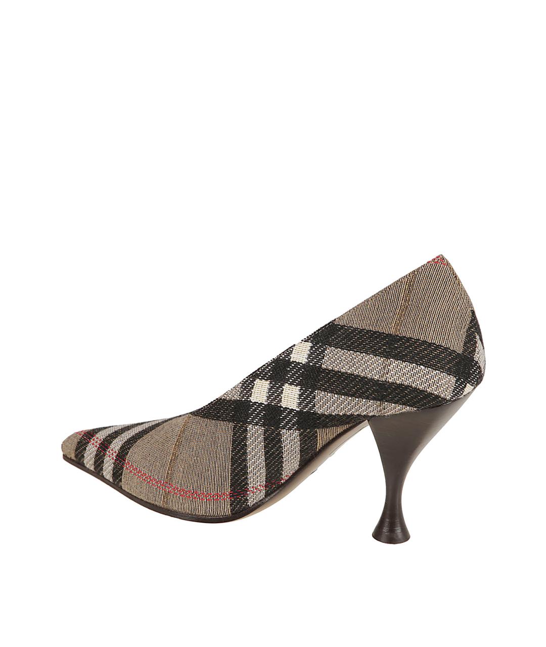 BURBERRY Бежевые текстильные туфли, фото 3