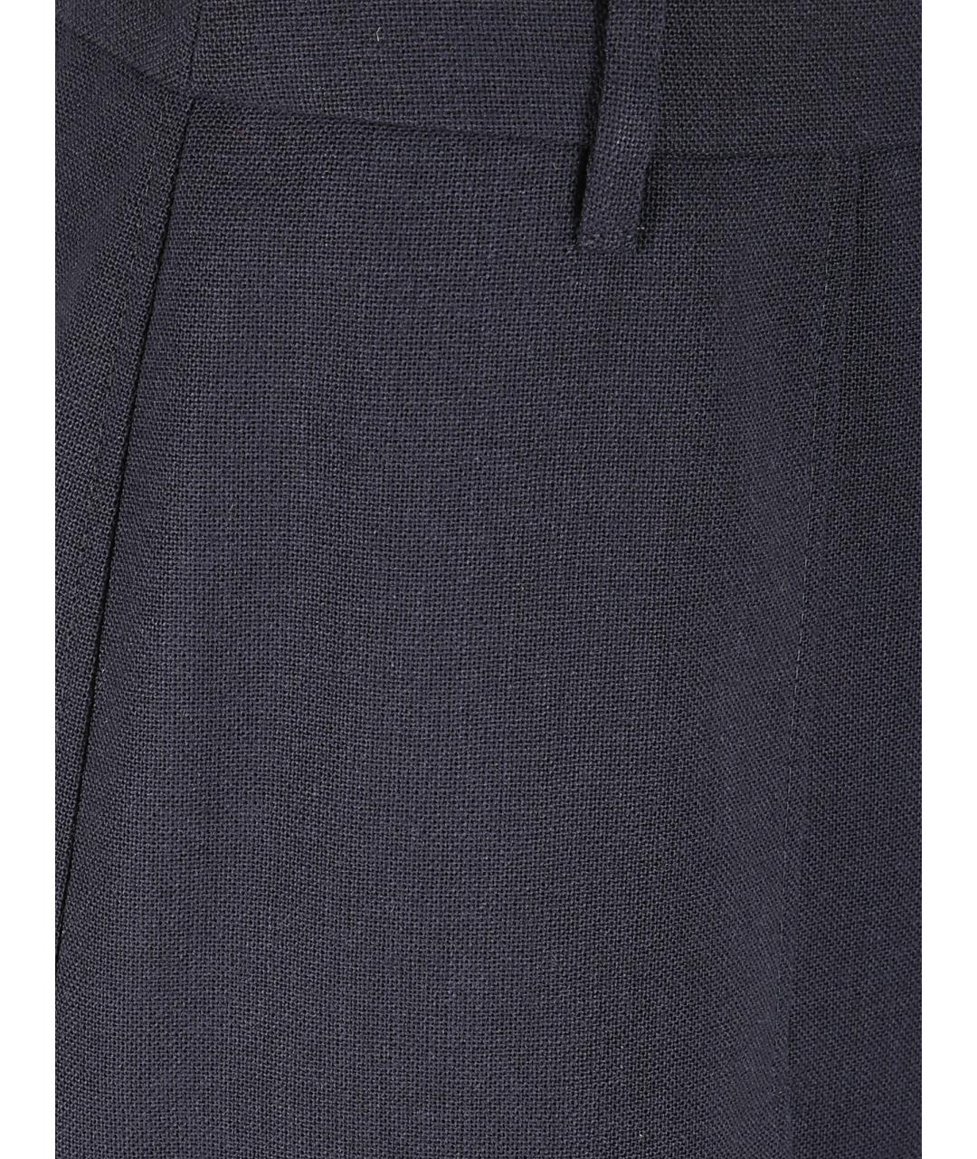 PRADA Темно-синяя шерстяная юбка миди, фото 2