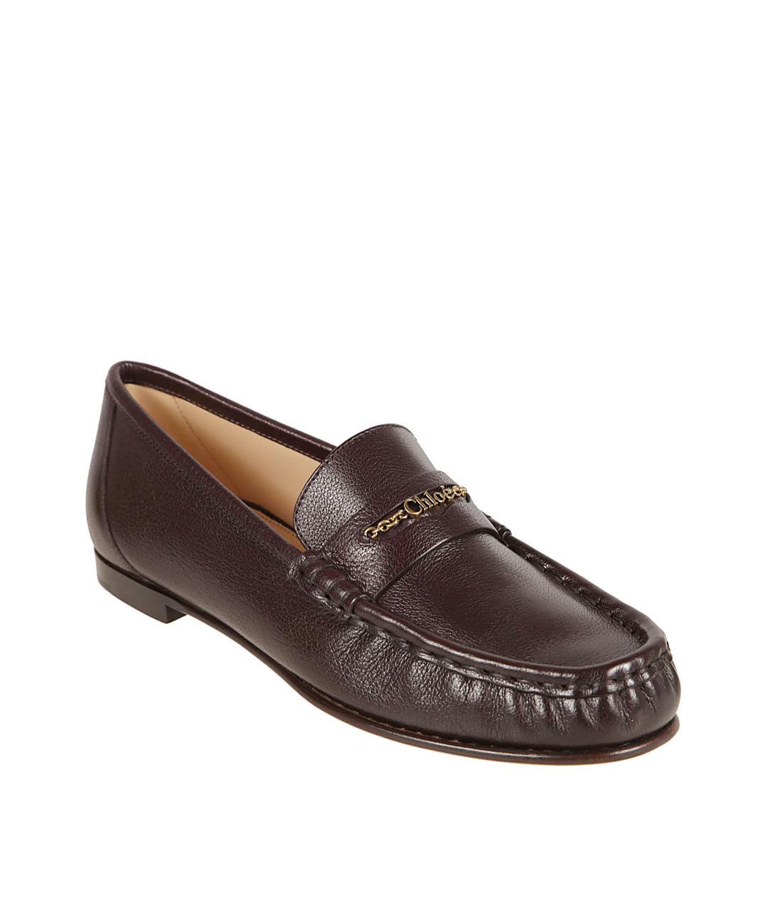CHLOE Коричневые кожаные лоферы, фото 2