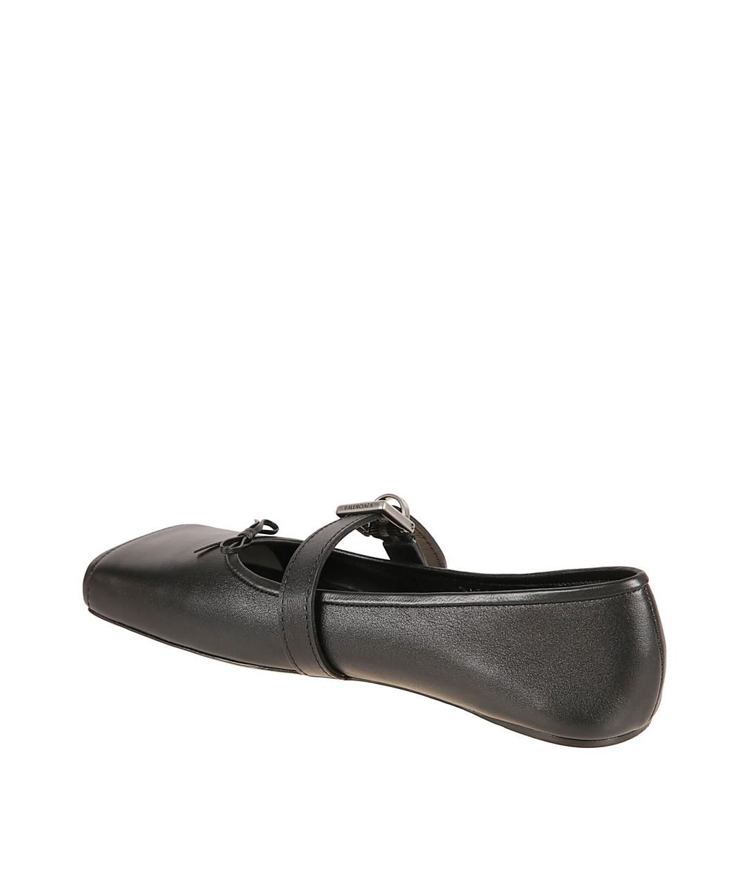 BALENCIAGA Черные кожаные балетки, фото 3