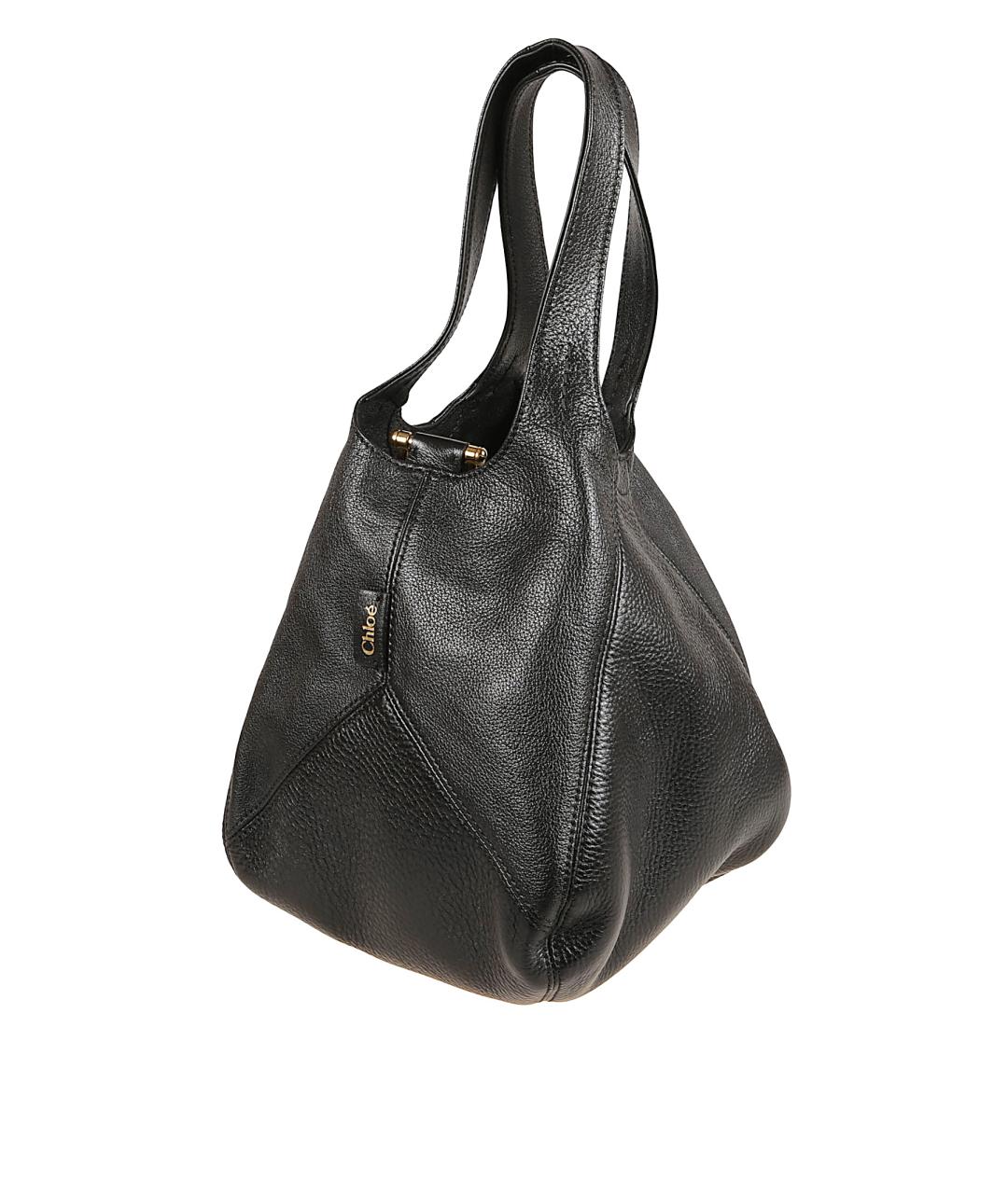 CHLOE Черная кожаная сумка тоут, фото 3