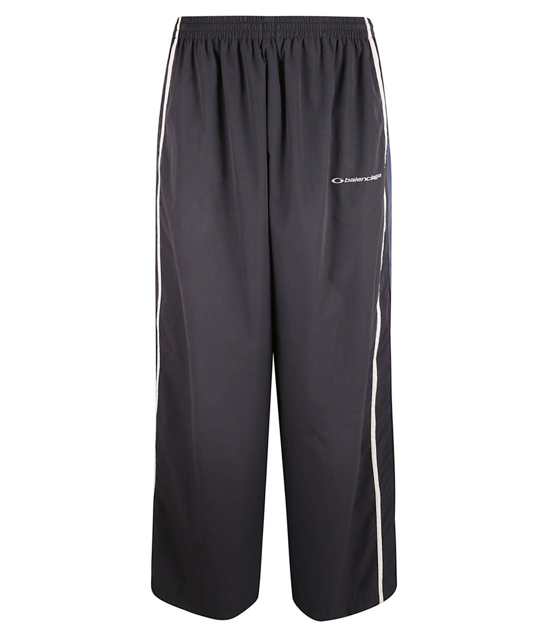 BALENCIAGA Черные полиэстеровые повседневные брюки, фото 1