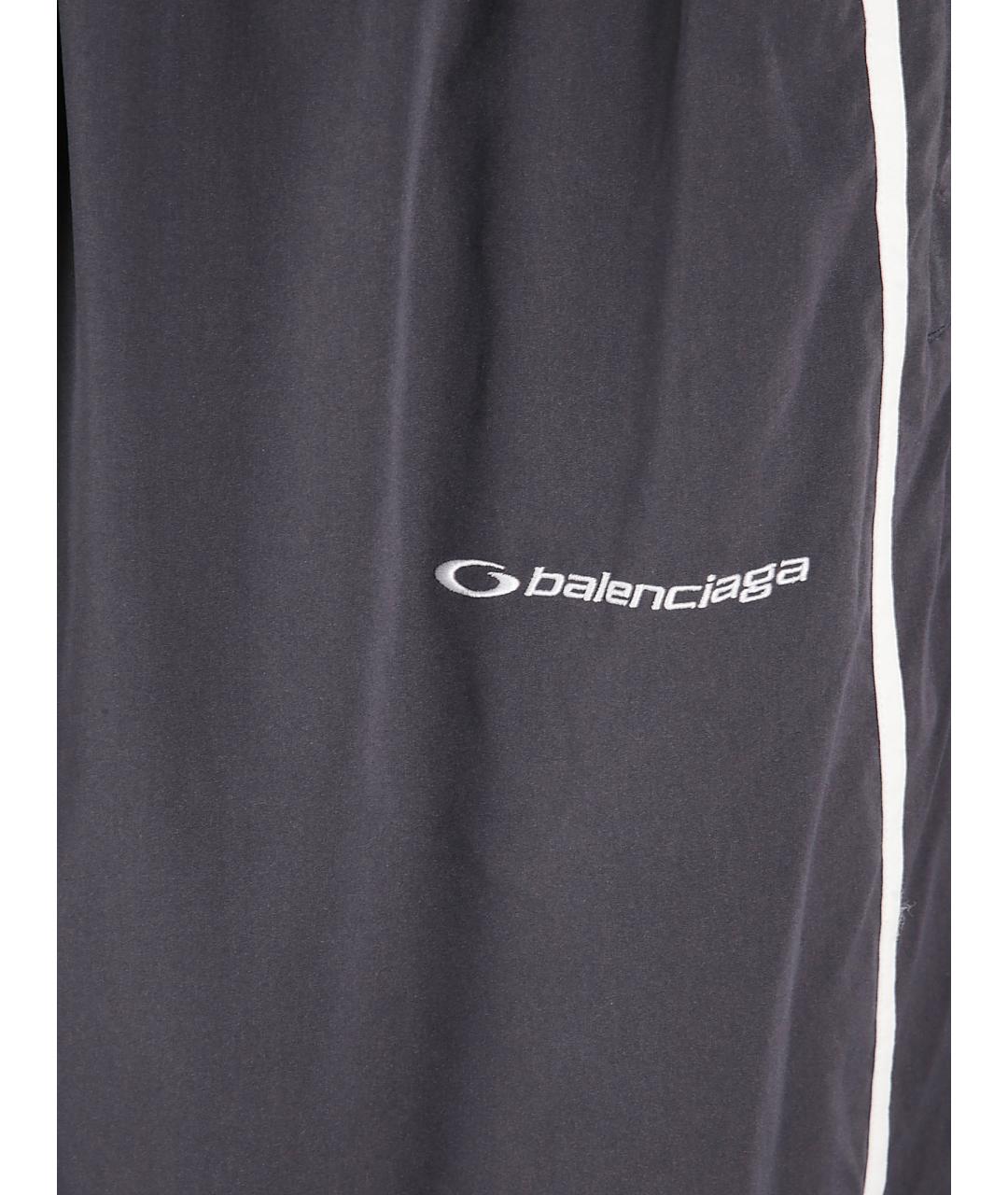 BALENCIAGA Черные полиэстеровые повседневные брюки, фото 2