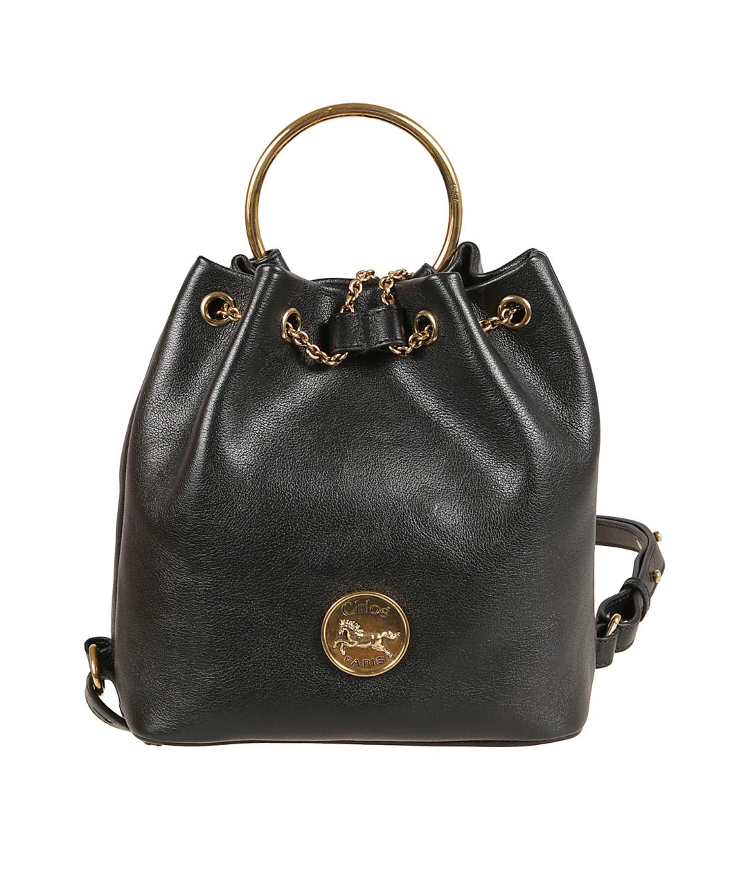 CHLOE Черный кожаный рюкзак, фото 1