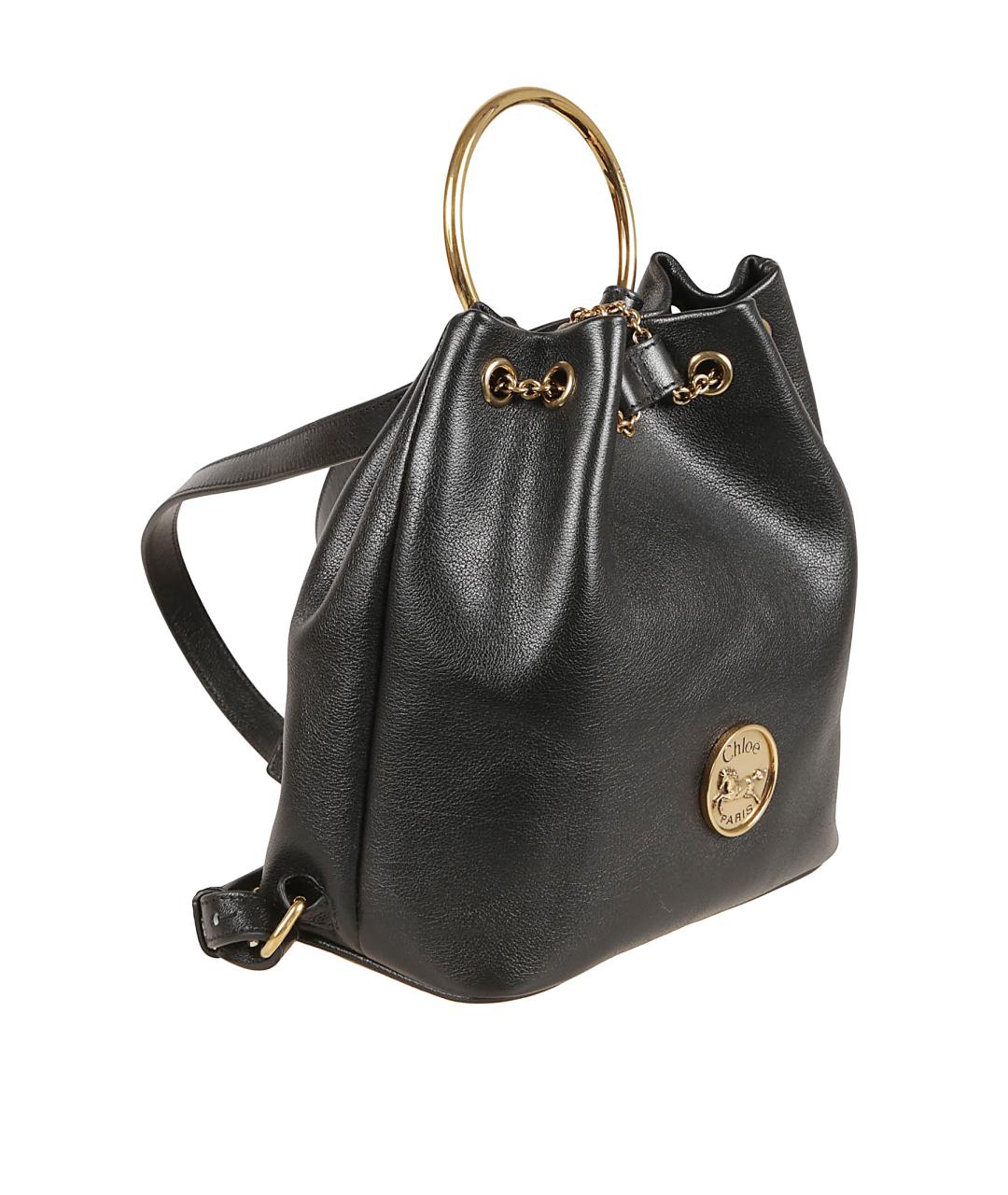 CHLOE Черный кожаный рюкзак, фото 3