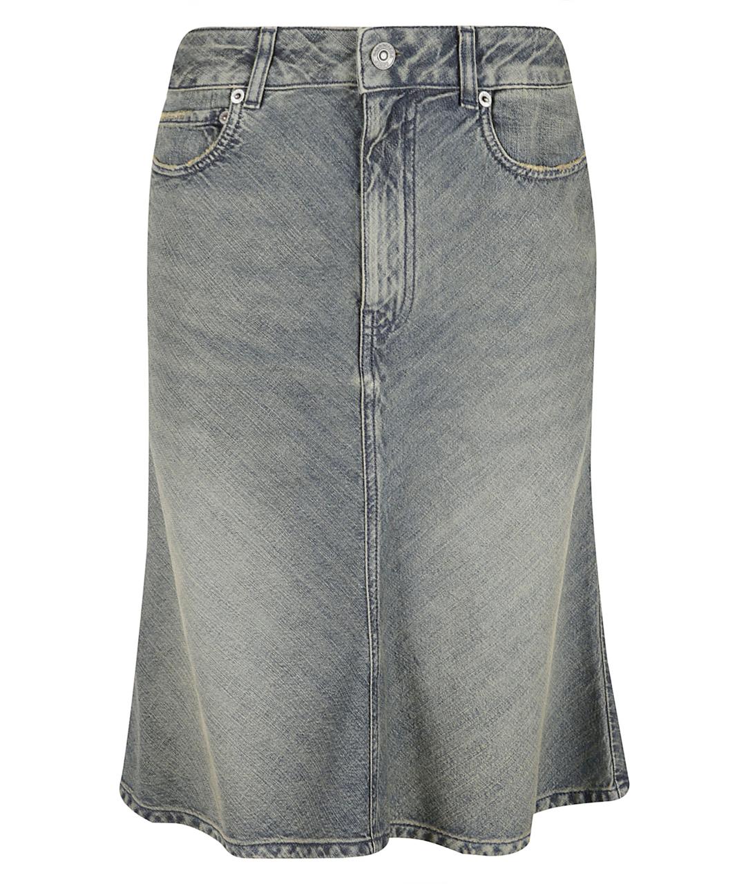 BALENCIAGA Мульти хлопковая юбка миди, фото 1