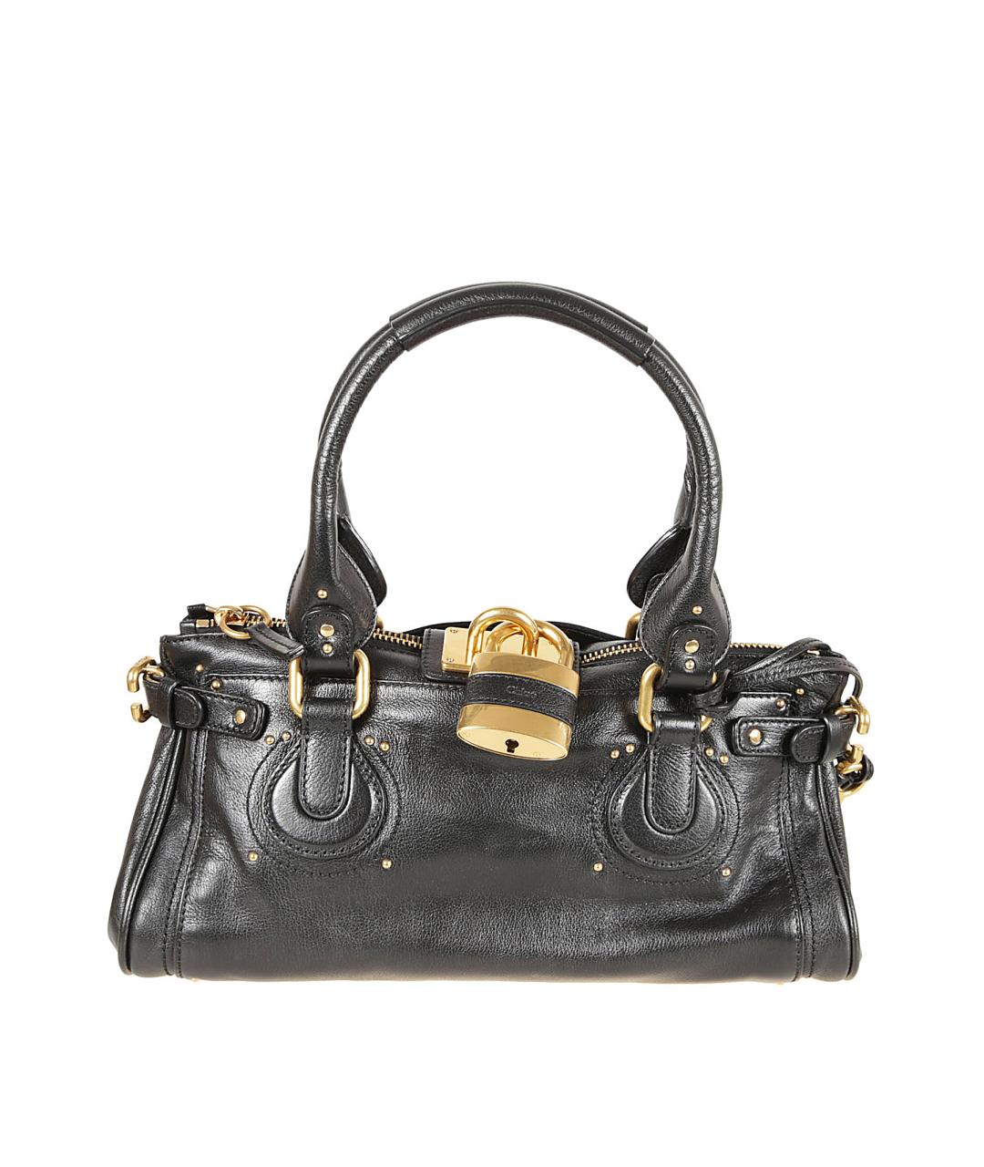CHLOE Черная кожаная сумка тоут, фото 1