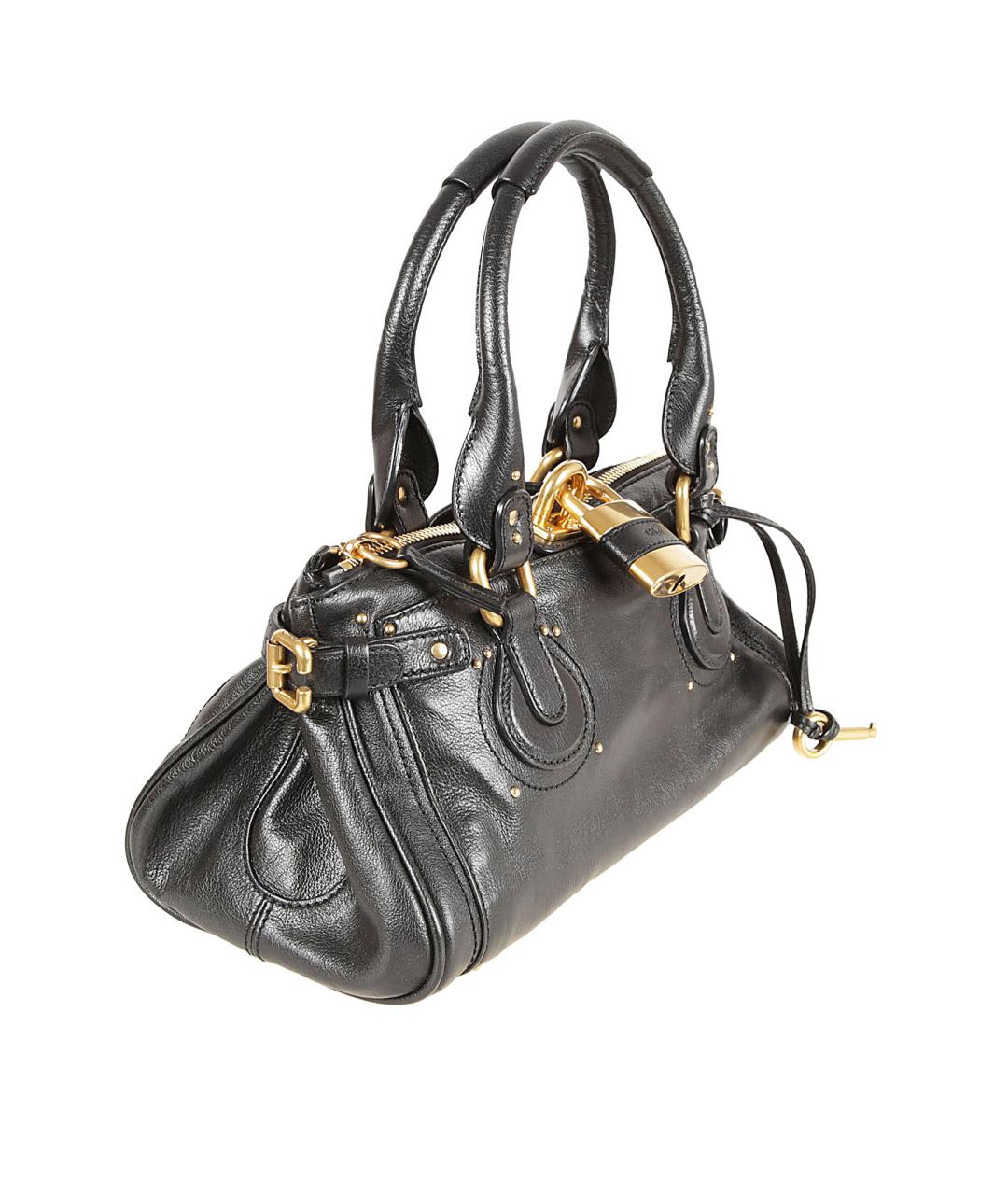 CHLOE Черная кожаная сумка тоут, фото 3