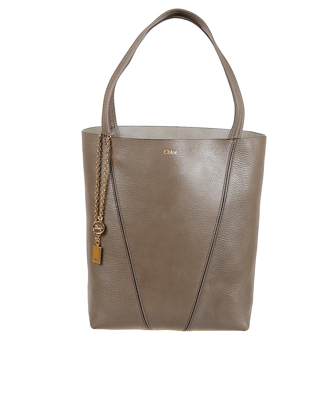 CHLOE Серая кожаная сумка тоут, фото 1