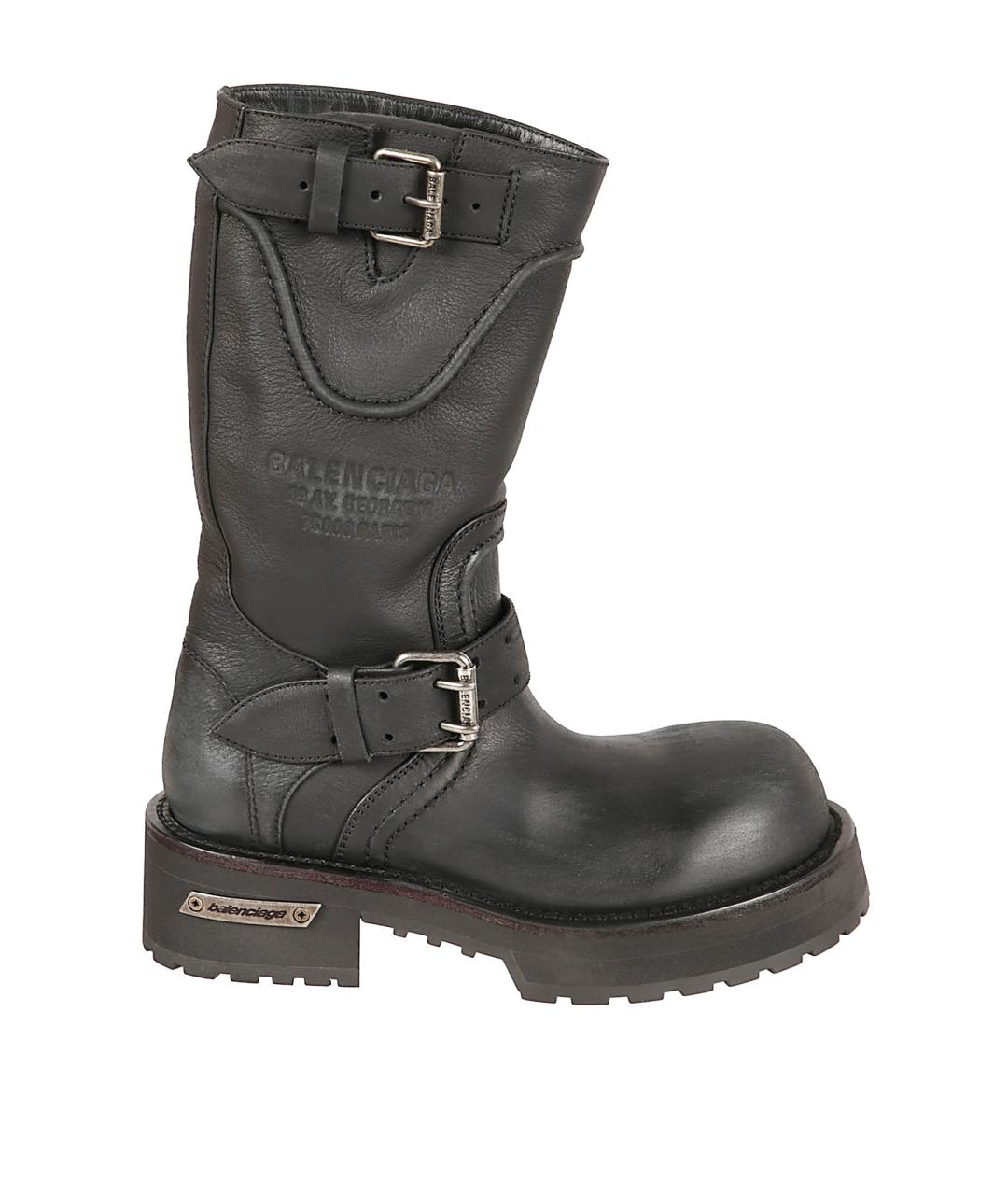 BALENCIAGA Черные кожаные ботинки, фото 1