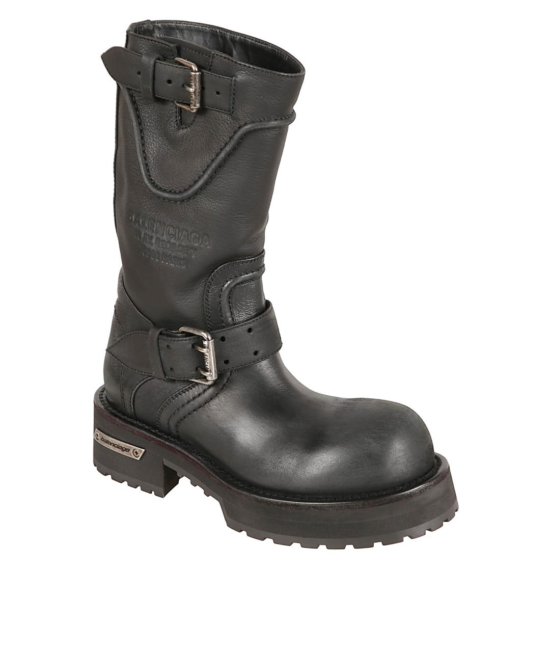 BALENCIAGA Черные кожаные ботинки, фото 2