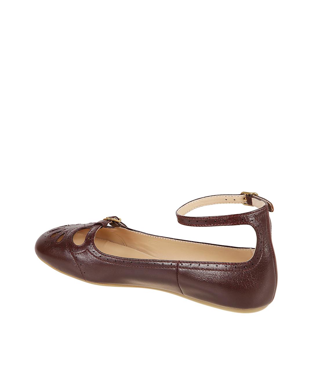 CHLOE Бордовые кожаные балетки, фото 3