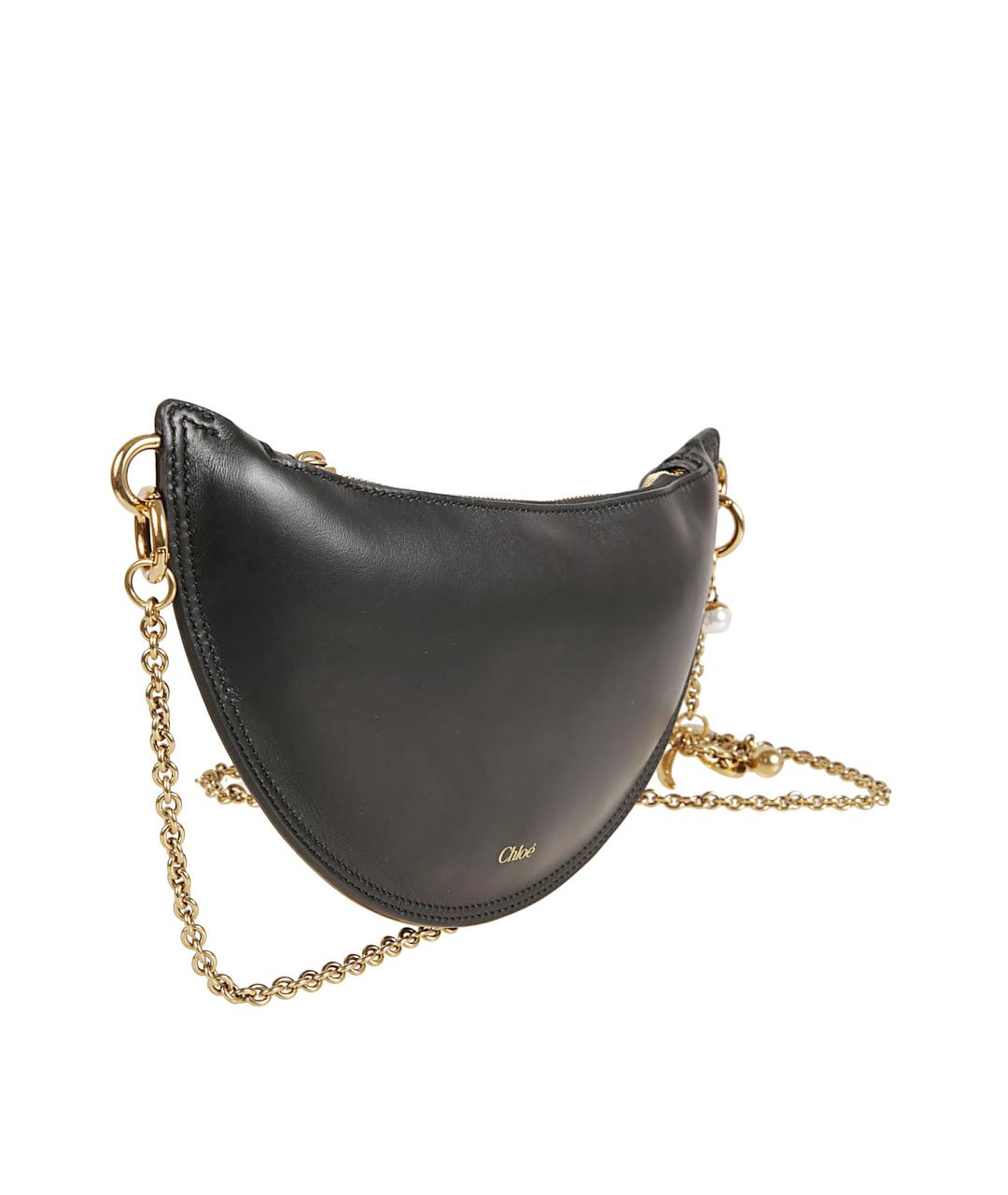 CHLOE Черная кожаная сумка через плечо, фото 3